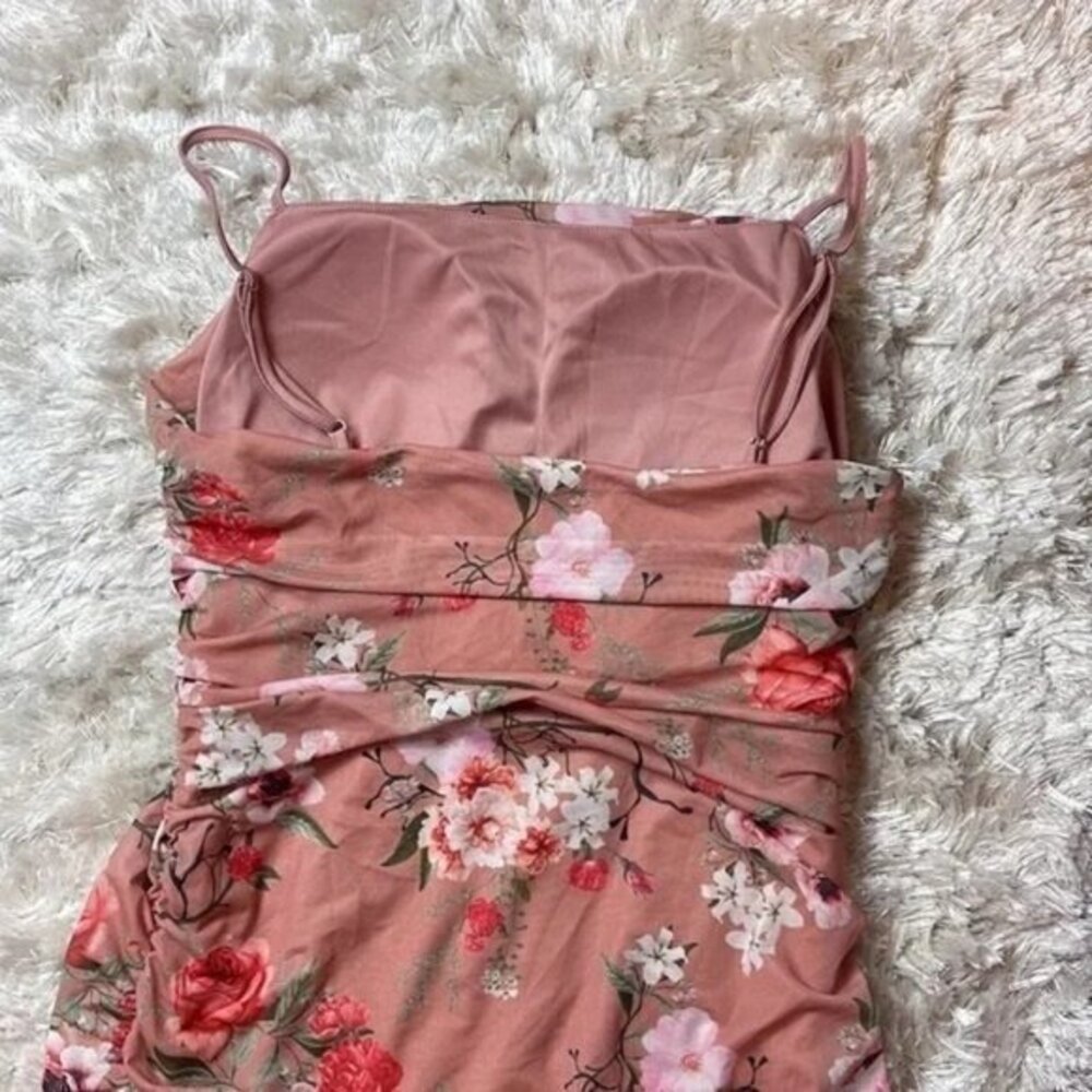 Cupshe Body Contour Floral Print Ruched Mesh Midi Dress Size XL - Picture 9 of 16